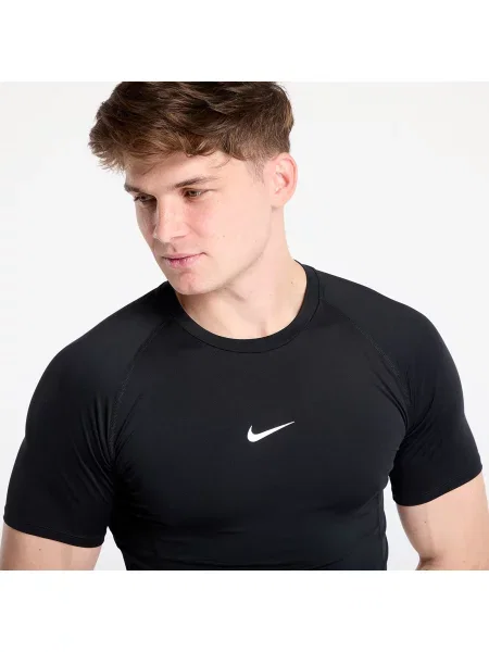 Tréninkové tričko Nike Pro Dri-Fit Tight SS Fitness černá/bílá bílé