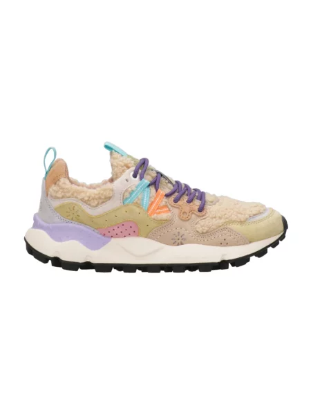 Sneakersy Flower Mountain zamszowe w kwiatki beżowe