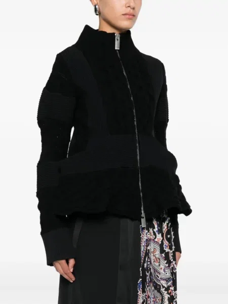 Cardigan Sacai tricotate negru