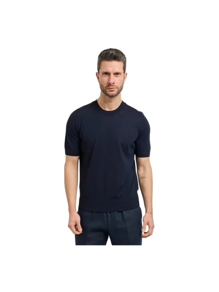 Boss Sweter Z Dzianiny Umauro blau granatowy