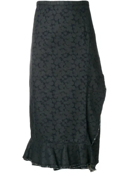 Zavinovací džínová sukně Comme Des Garçons Pre-owned modré