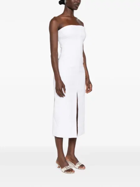 Rochie midi Brandon Maxwell fără bretele alb