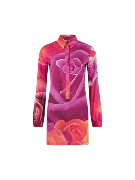 Sukienka mini Roberto Cavalli różowa
