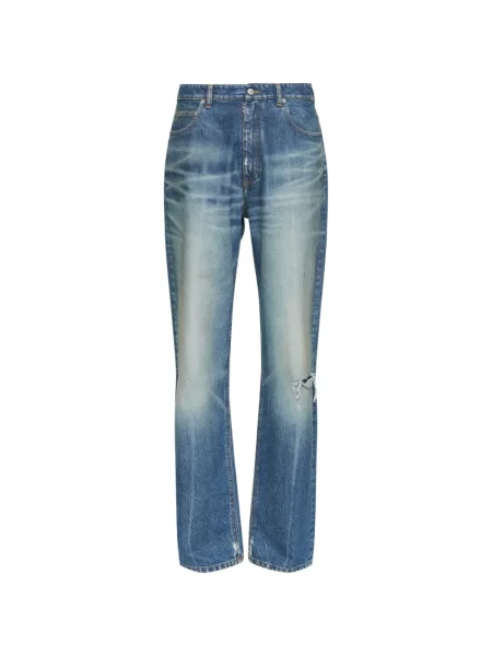 Pantaloni Mm6 Maison Margiela zdrențuiți albastru