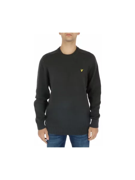 Dzianinowy sweter Lyle & Scott z nadrukiem czarny