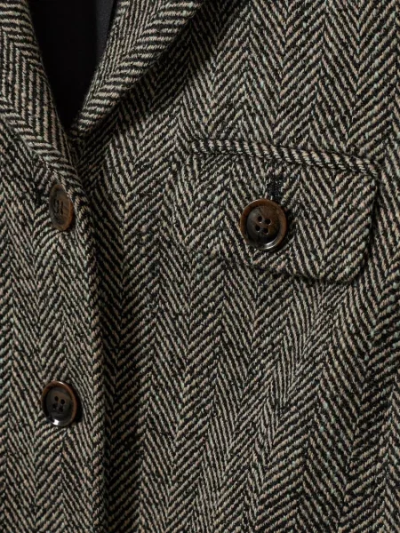 Blejzer The Garment s herringbone uzorkom s reverom siva