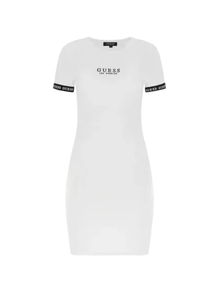 Rochie midi Guess cu imagine alb