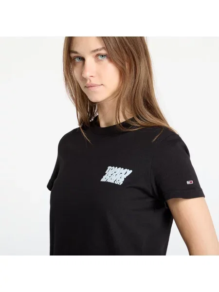 Къс тениска Tommy Hilfiger черно