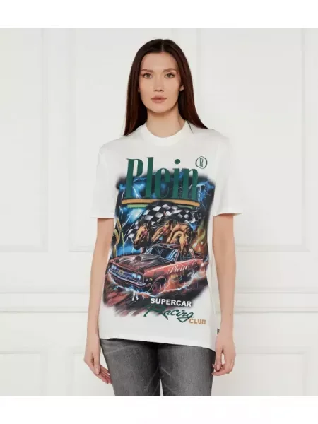 Philipp Plein Tricou Racing Club alb