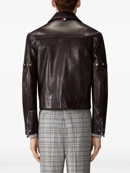 Geanta de piele Thom Browne maro