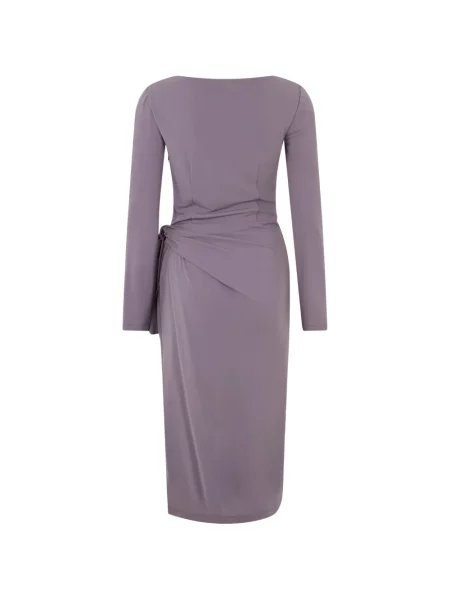 Lung rochie midi Alberta Ferretti drapată violet