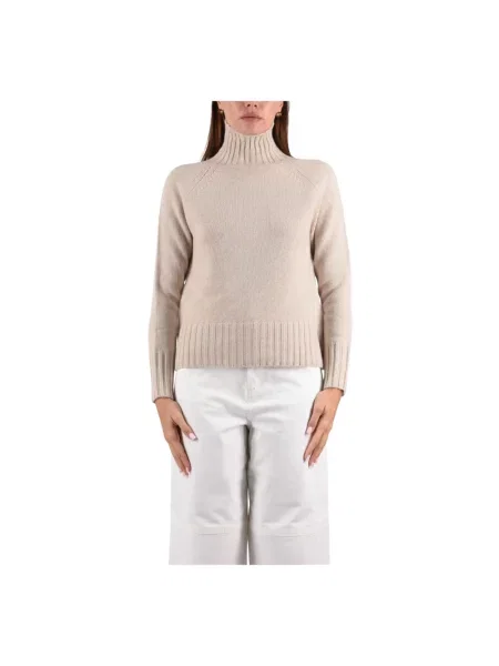 Sweter z golfem Max Mara wełniany do golfa beżowy