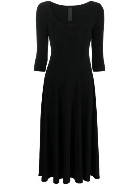 Rochie midi Norma Kamali până la genunchi de costum negru