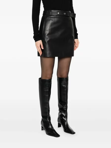 Mała mały spódnica skórzana Arma czarna