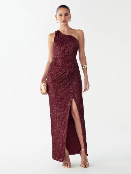 BWLDR Rochie de seară Brodey roşu închis