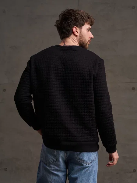 Світшот ISSA Plus комбінований верх чорний