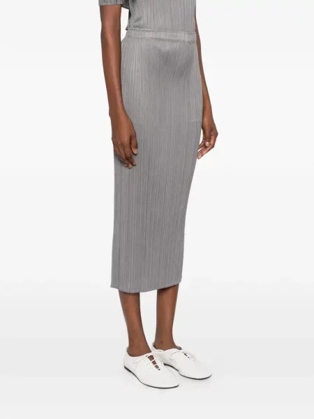 Fustă midi Pleats Please Issey Miyake gri