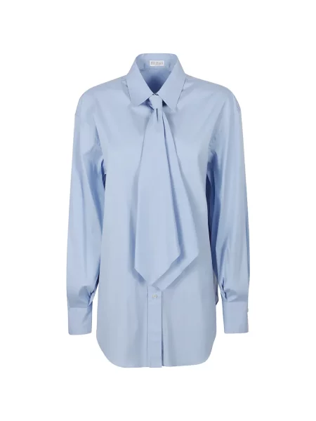 Cămașă Brunello Cucinelli din poplin albastru