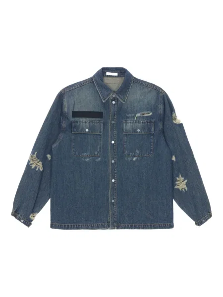 Дънково яке Helmut Lang с протрити краища синьо