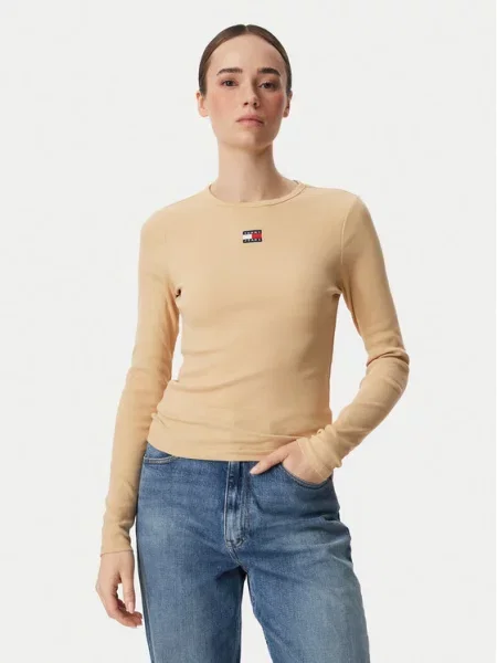 Tommy Jeans Bluză Galben bej