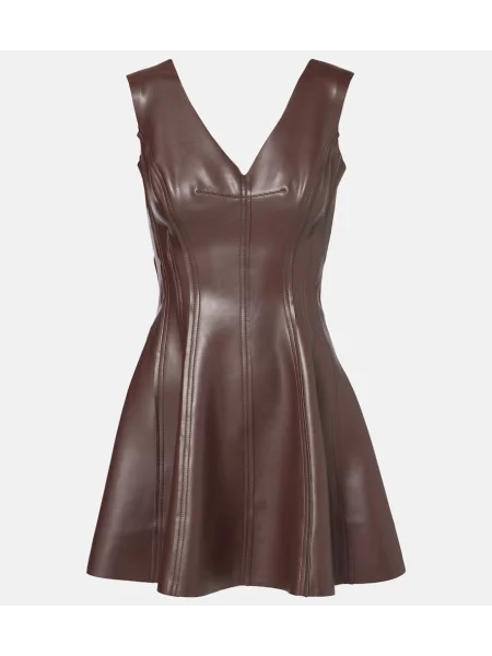 Usnjeni usnjena obleka Norma Kamali črna