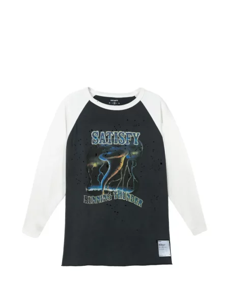 Tričko Satisfy s oděrkami s tříčtvrtečními rukávy šedé