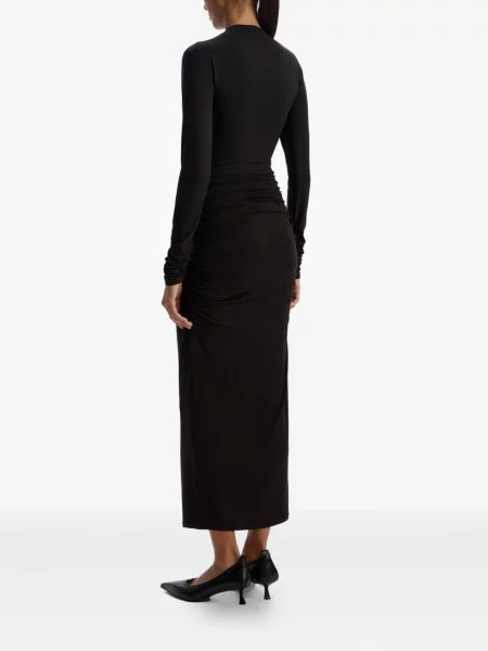 Rochie midi 12 Storeez drapată până la genunchi de costum negru