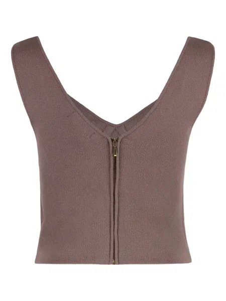 Top Sablyn cu decolteu în V maro