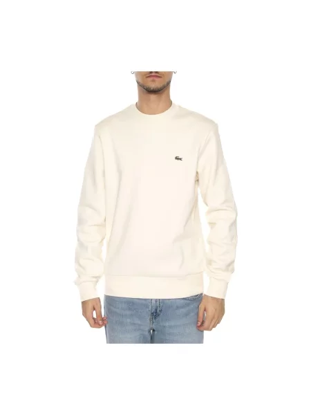 Bluza o kroju regular fit z mieszanki bawełny Lacoste biała