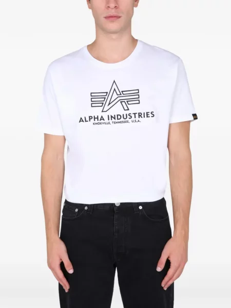 Tricou Alpha Industries cu autograf alb