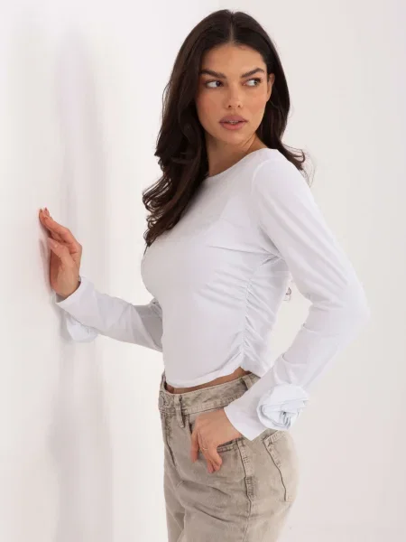 Bluză Italy Moda cu mâneci lungi lungă alb