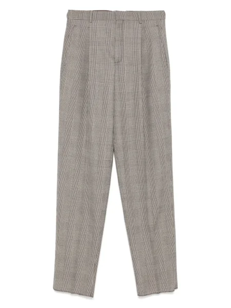 Pantaloni Saint Laurent în carouri maro