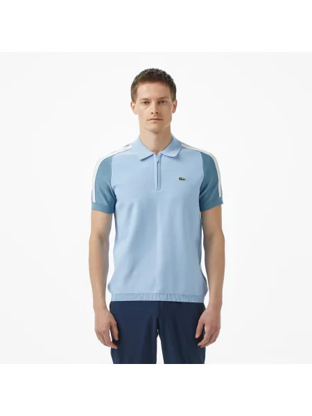 Поло Lacoste голубое