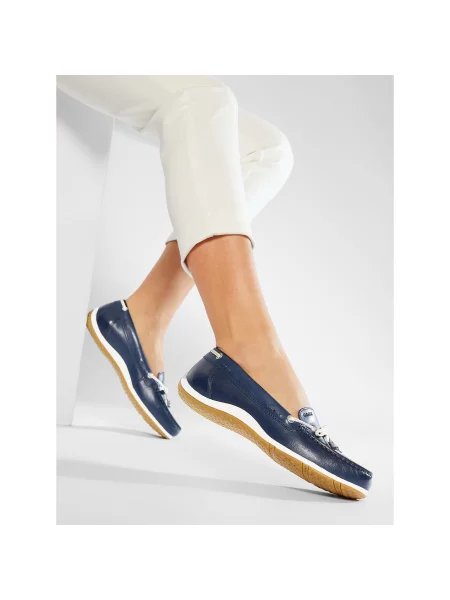 Mokasíny Geox D Vega Moc B Tmavomodrá