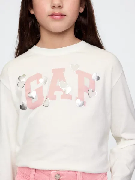 Tricou copii Gap alb