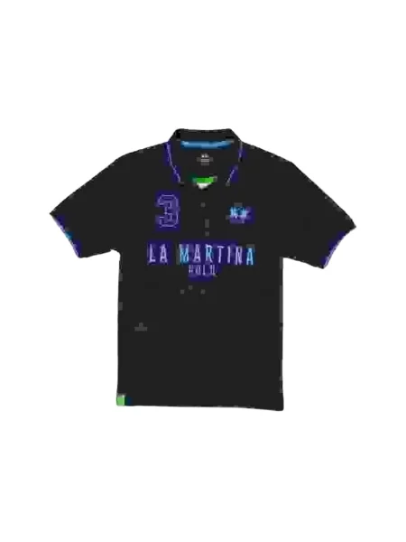 Koszulka polo La Martina z logo czarna