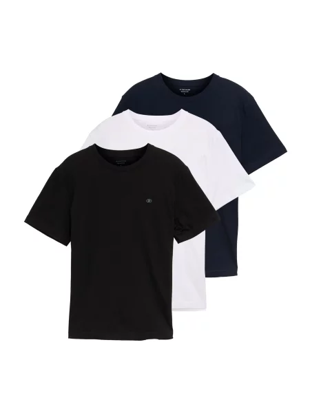 TOM TAILOR Tricou bleumarin / negru alb