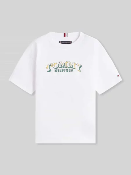 T-shirt o kroju regular fit z czystej bawełny Tommy Hilfiger biała