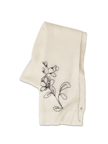 Fular Twinset cu broderie cu model floral tricotate