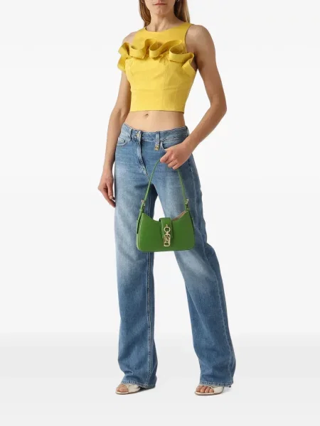 Decupat top Elisabetta Franchi cu volane galben