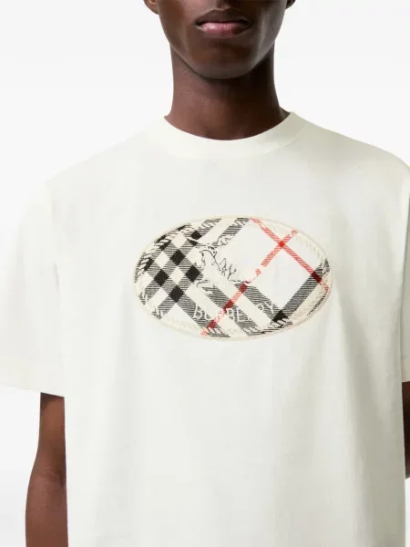 Tricou Burberry în carouri alb