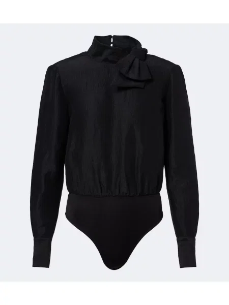 Body Roland Mouret cu funde de mătase negru