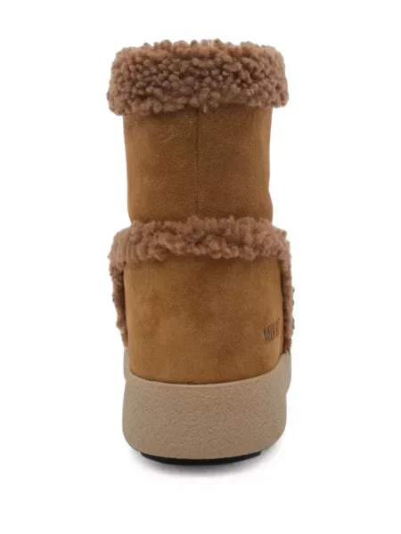 Cizme scurte Moon Boot din piele de căprioară maro