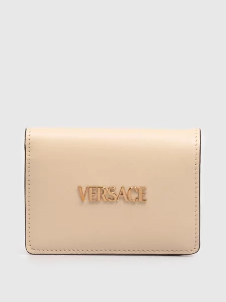 Шкіряне портмоне Tag Versace бежеве