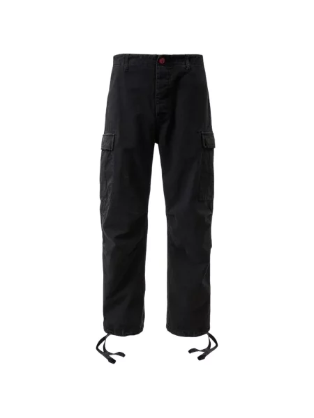 Pantaloni cargo Hellstar din canvas cu cordon negru