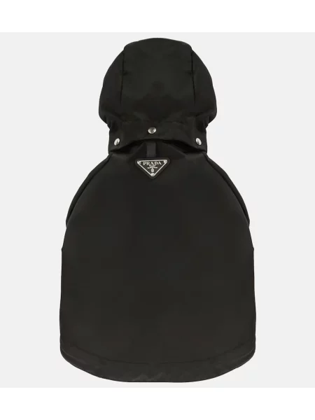 Plašč Prada s kapuco črna