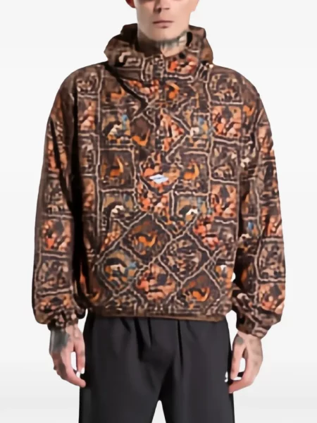 Hanorac cu glugă Umbro din fleece cu imagine maro