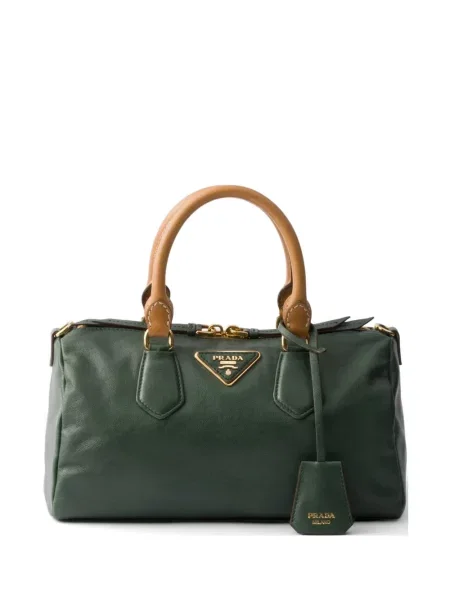 Top Prada din piele verde