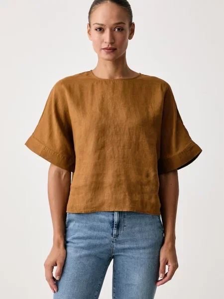 United Colors of Benetton bluză pentru femei din in maro