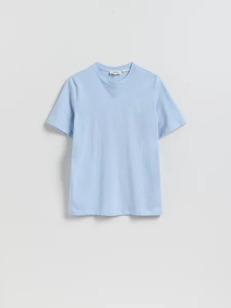 Reserved Футболка regular fit з льоном блідо-блакитний блакитна
